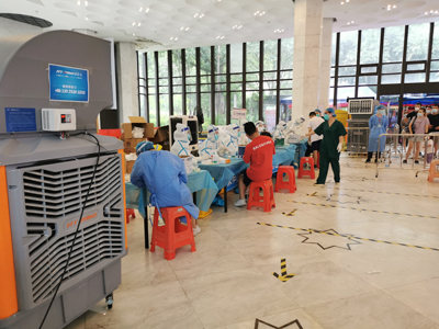 “疫”不容辭，瑞泰風(fēng)移動式冷風(fēng)機助力松山湖核酸檢測現(xiàn)場通風(fēng)降溫